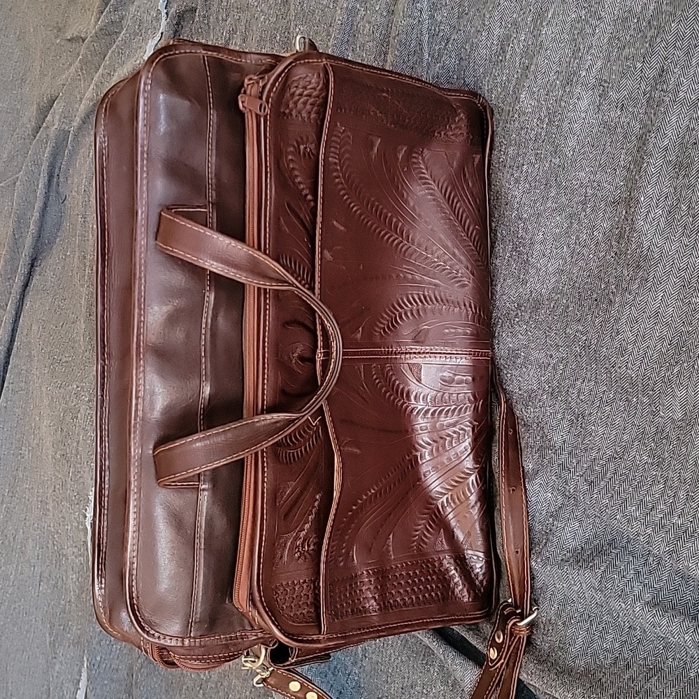 Tooled Leather Briefcase